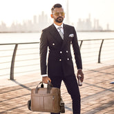 SPAHER Mens Leather Laptop Bag Briefcases for Men 15.6 Inch Leather Briefcase Business Work Laptop Handbag Shoulder Bag Messenger Bag with Removable Strap Daily Man Bag Gift for Man